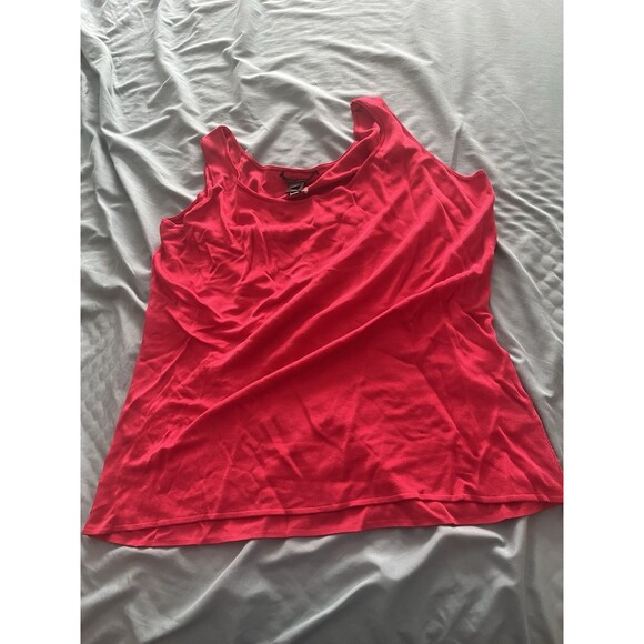 St. John's Bay Women's Tank Top Scoop Neck Cotton  Red Large - Picture 1 of 3